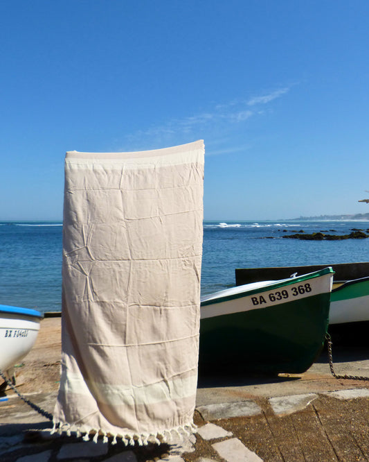 Fouta frange beige