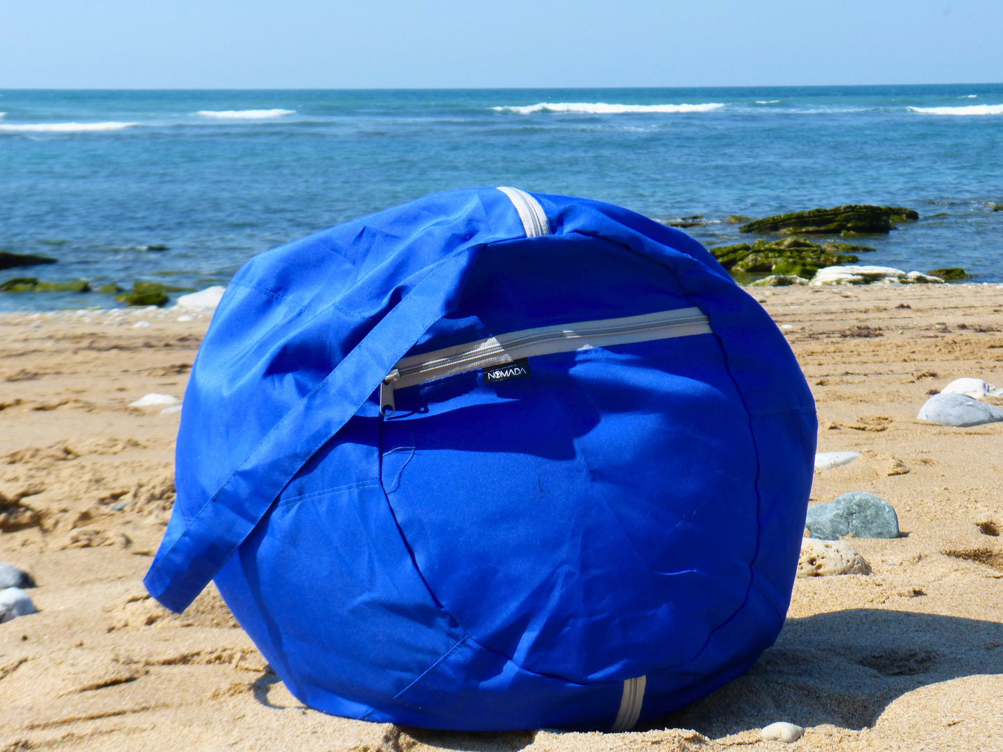 Pouf de plage bleu