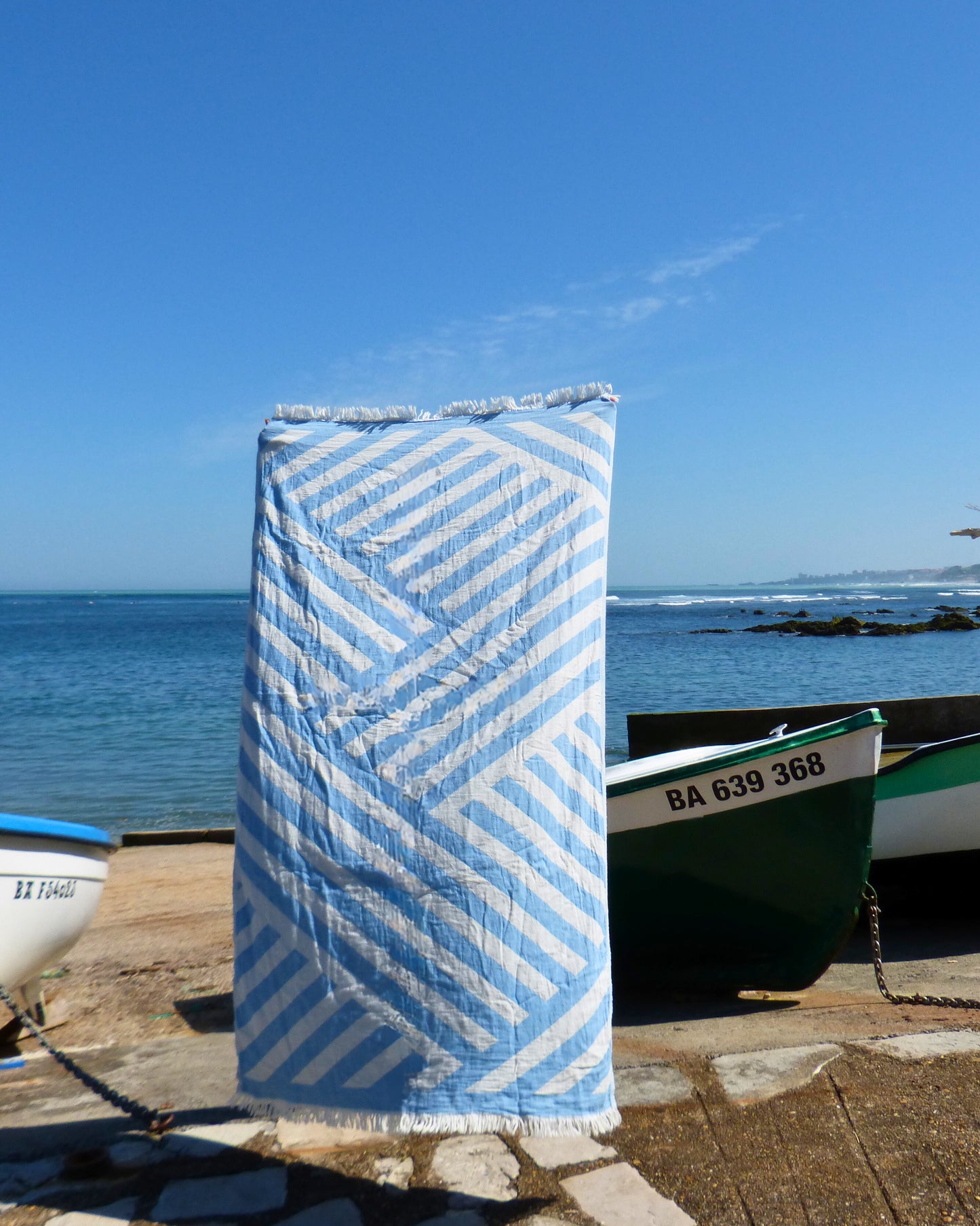 Fouta Harmonie bleue